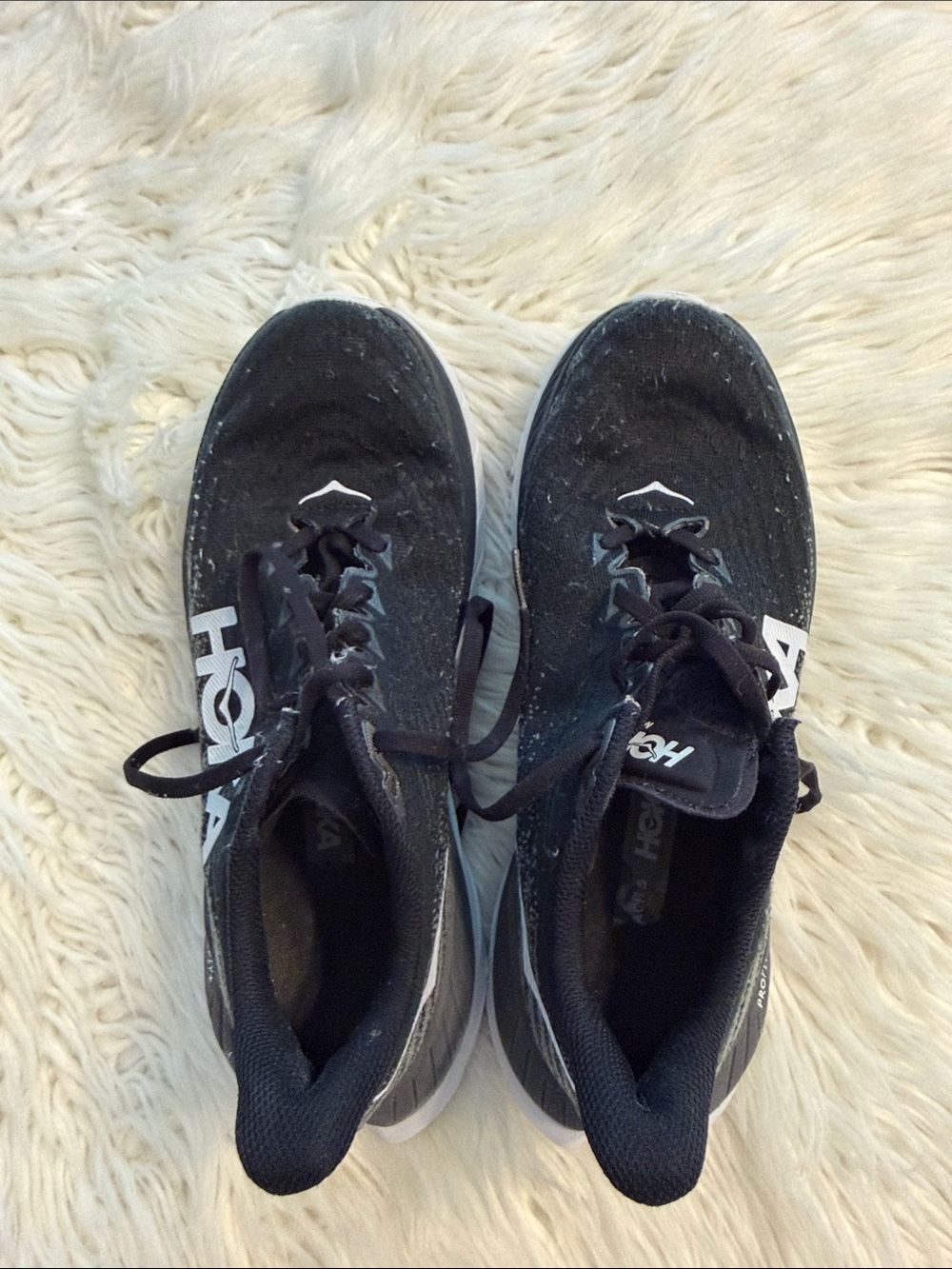 Hoka Black and White Athletic Running Shoes size 8B good condition - Picture 9 of 12